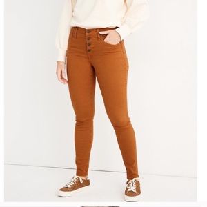 Madewell 9” rise button front skinny jeans